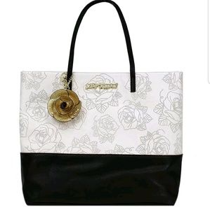 NEW BETSEY JOHNSON 2 in 1 Rose Tote Bag purse pink